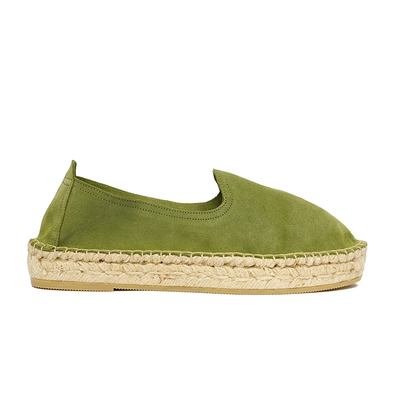 Woman's classic loafer espadrilles - Aloe suede leather